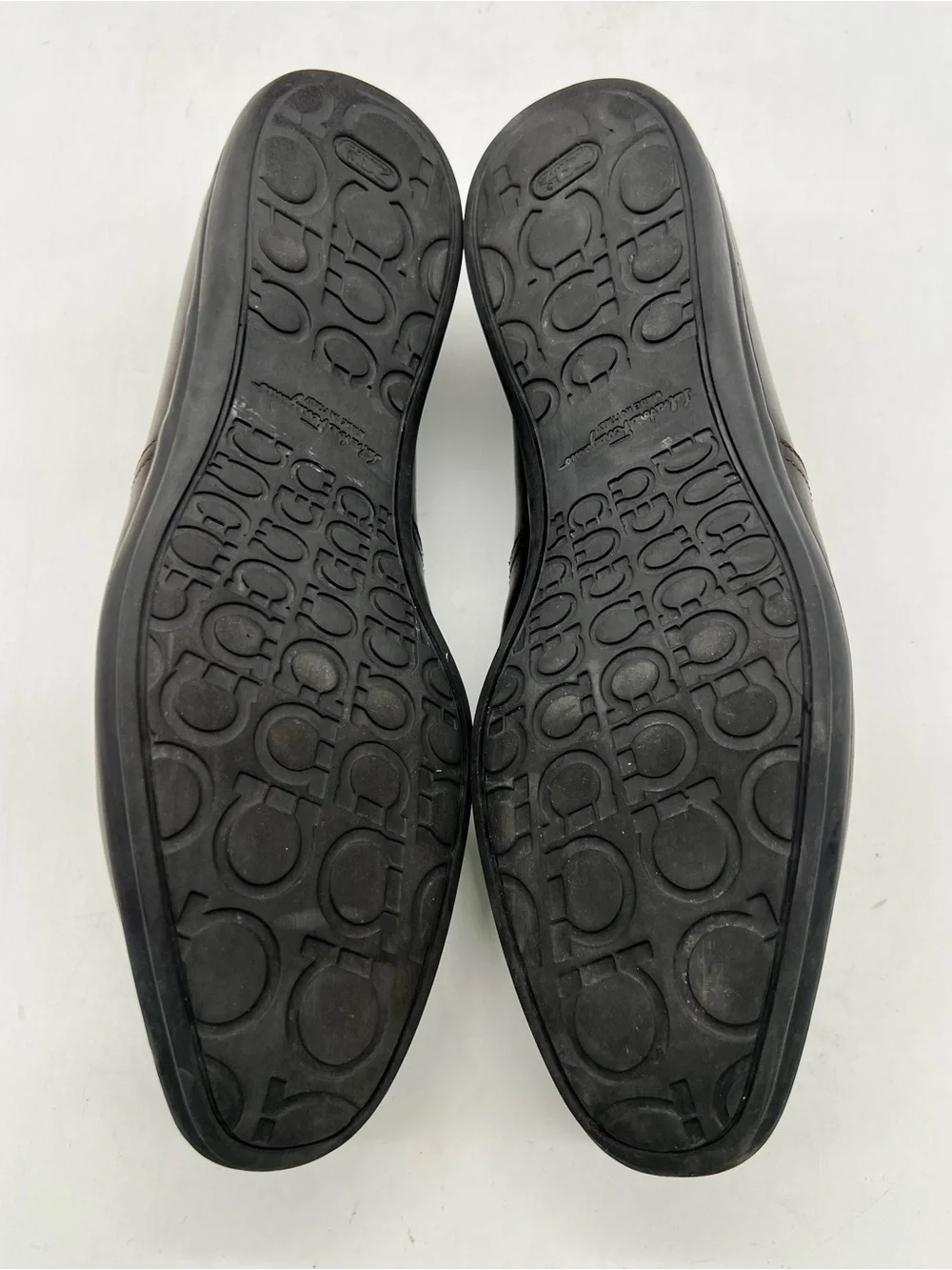 Salvatore Ferragamo Dark Brown Leather Men's Sz 9D Silver Gancini Bit Loafers